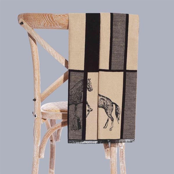 

fashion brand men's scarf winter model room cloak wardrobe exhibition simple horse men222v, Blue;gray