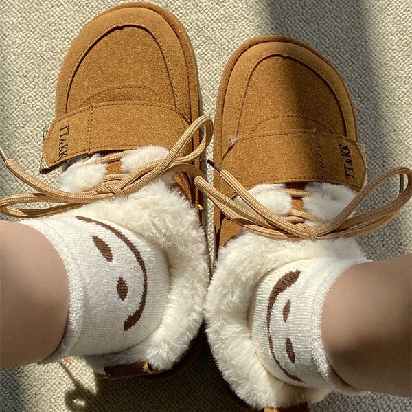 

boots boots thick bottom net red fur integrated snow boots for women in 2022 new winter short tube plush warm cotton shoes, Black