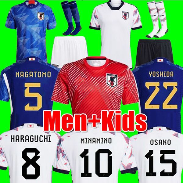 

fans tees 2022 japan soccer jersey minamino osako nagatomo yoshida atom 22 23 japanese football shirt honda men kids kit women, Black