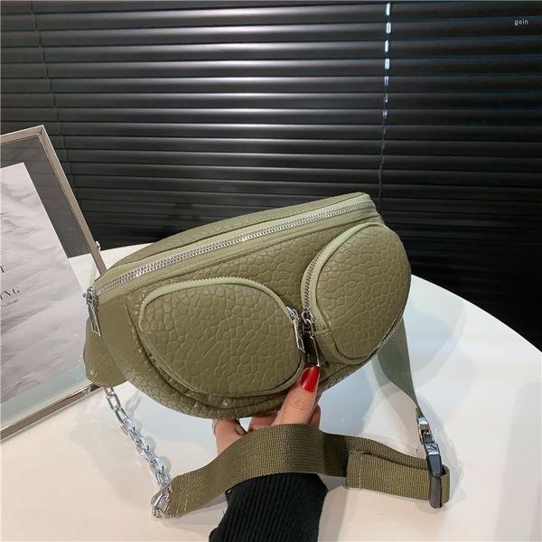 

evening bags women fashion fanny pack autumn and winter leisure shoulder bag texture personality trend handbags chest