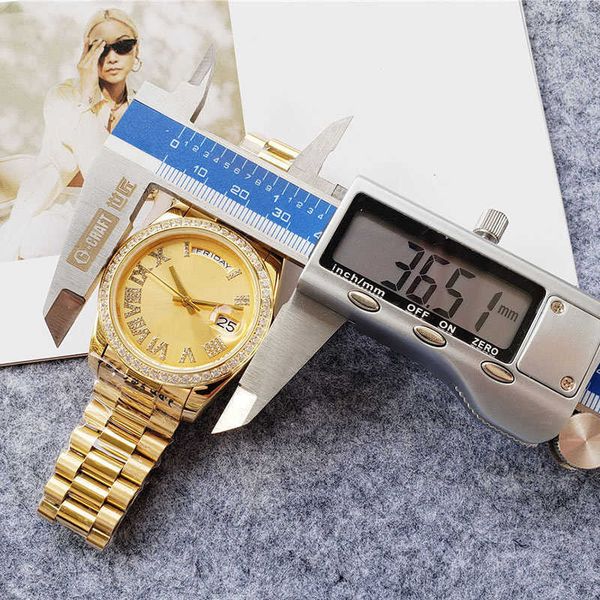 

wristwatches women watch automatic mechanical watch diamond dign stainls steel lady wristwatch 36mm montre de luxe, Slivery;brown