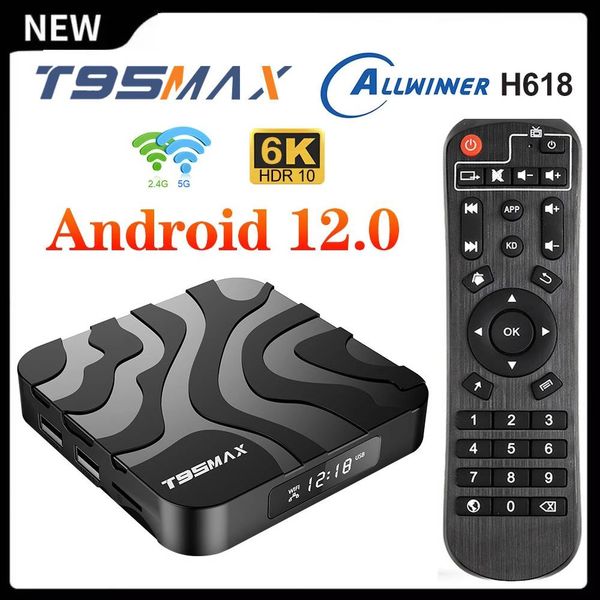 

original t95 max smart tv box android12 allwiner h618 4k hdr10 av1 2.4g/5g bt4.0 ultra hd hdr t95max tv prefix vs x96 plus tanix