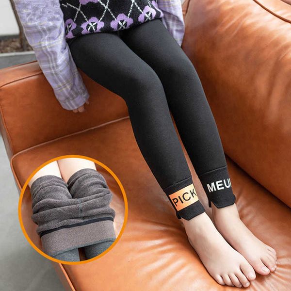 

leggings tights girls leggings autumn winter korean plus velvet thick pants children clothes 2 to 12 years baby leggings letters print trous, Blue