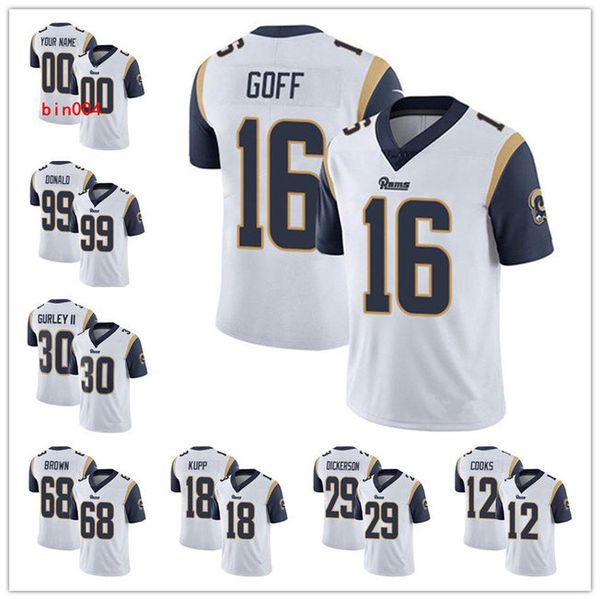 

los angeles''rams''men women youth jared goff aaron donald limited road jersey football white vapor untouchable, Black