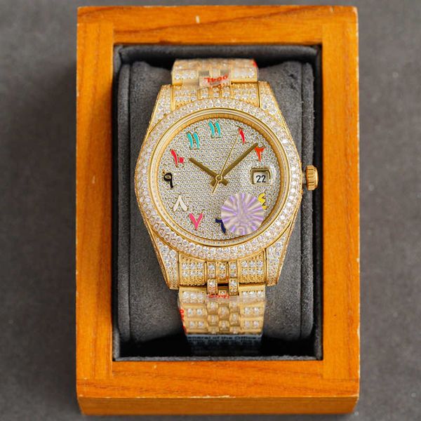 

wristwatches classic diamond watch mens watch automatic mechanical wristwatch 41mm sapphire waterproof dign diamond-strap montre de luxemogw, Slivery;brown