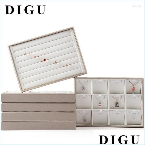 

jewelry pouches bags jewelry pouches bags digu woven pu leather watch pallet ring pendant necklace tray display props plate brit22 dhgsi, Pink;blue