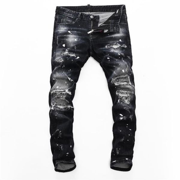 

2021 mens designer jeans distressed ripped biker slim fit motorcycle biker denim for men s fashion mans black pants 20ss pour homm291v, Blue