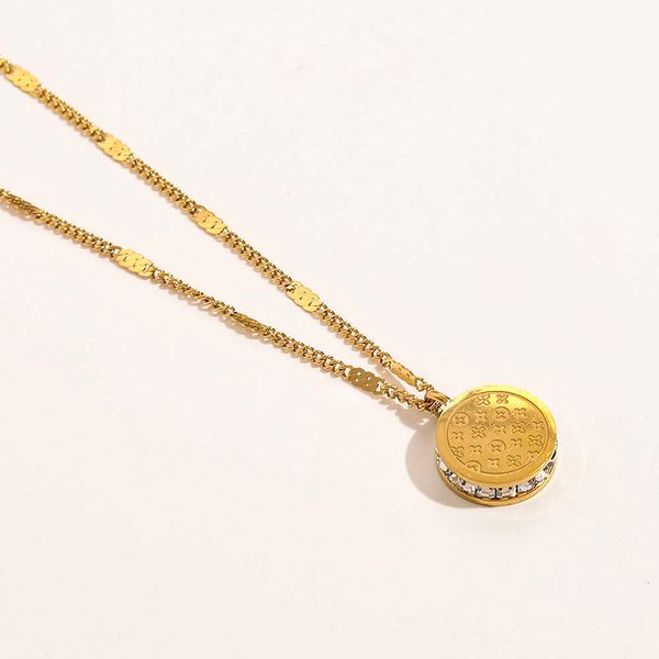 

gold plated pendant luxury brand designer necklaces letter steel crystal link choker necklace chain jewelry accessories, Silver