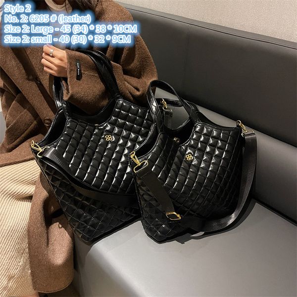 

Wholesale factory ladies shoulder bags 2 color classic Joker retro plaid handbag elegant atmosphere black tote bag plug-in coin purse fashion leather handbags, Black-6205 # (leather)-small