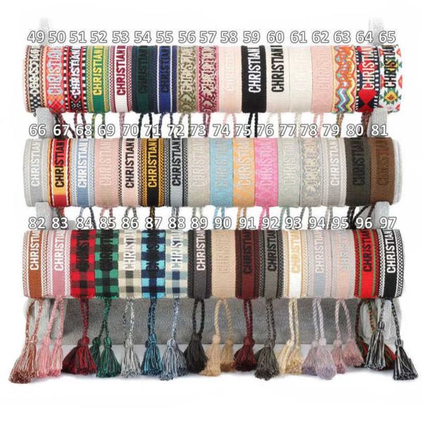 

luxury bracelets women's fashion d brand designer bangle embroidery wrist rope bohemia tassel hand woven bracelet men's girl simpl, Golden;silver