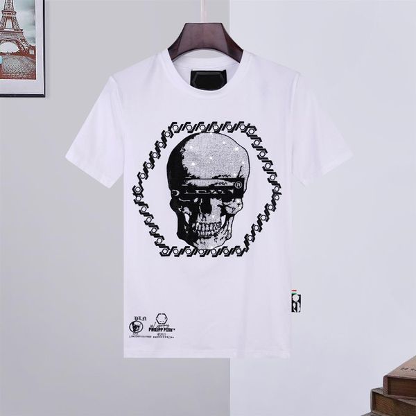 

trendy brand high-quality p -selling diamond taroke philiplan new style men's round neck short-sleeved t-shirt #1342260, White;black
