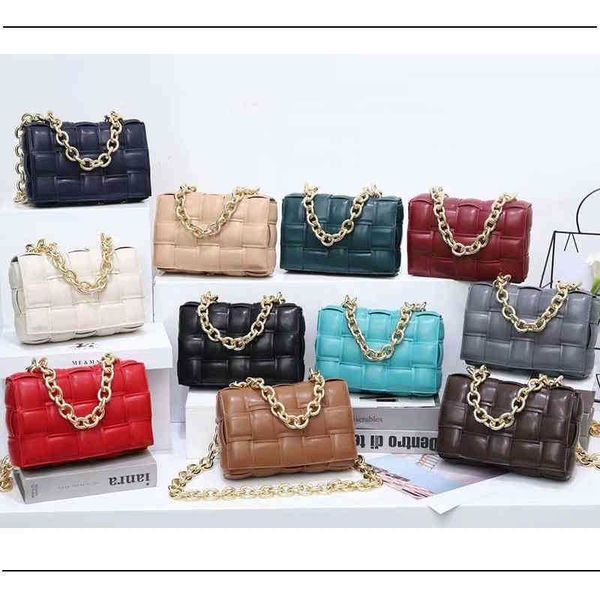 

venetas women bottegas luxury handbags leather woven bags thick chain messenger pillow portable shoulder soft women's small square
