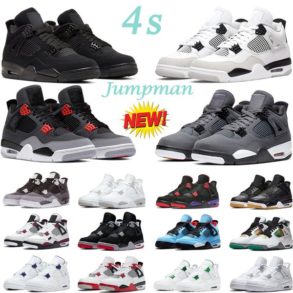 

outdoor basketball shoes 4 jordens 4s mens sneakers women trainers fire red yellow canyon purple bred white cement