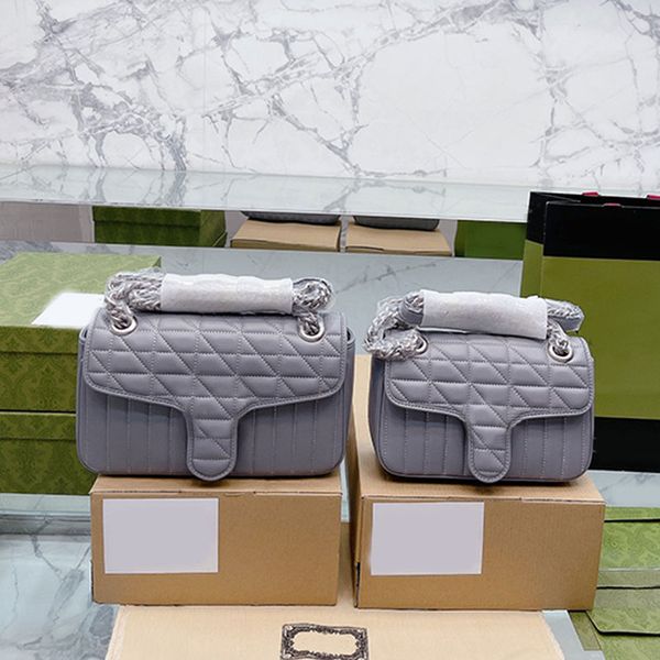 

marmont chain crossbody bag solid color flap shoulder bags genuine leather silver hardware brand letters women handbags purse clutch wallet