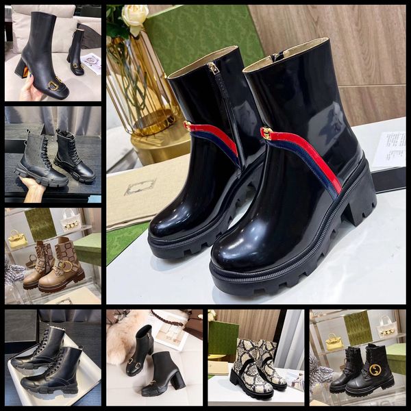 

designer boots paris luxury brand boot genuine leather martin ankle booties woman short boot sneakers trainers slipper sandals by shoebrand, Black