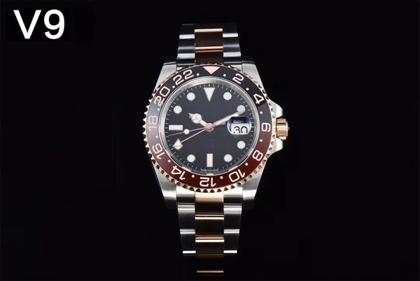 

v9 mens watch 3285mechanical movement watches 904l fine steel case sapphire scratch resistant glass waterproof diameter 40mm 03, Slivery;brown