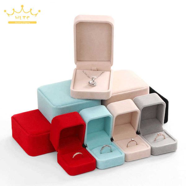 

jewelry boxes velvet ring container necklace holder bracelet organzier packaging gift l221021, Black;white