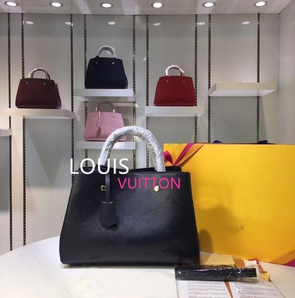 

2022 designer luxury bags satchel messenger handbag leather strim handles with shoulder strap crossbody bags french, Red;black