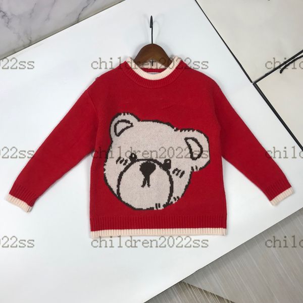 

girls round neck sweatshirts high end children 22fw designer knitted bbr cardigan sweater houndstooth dr bear sweaters stripe sleeve autumn, Black
