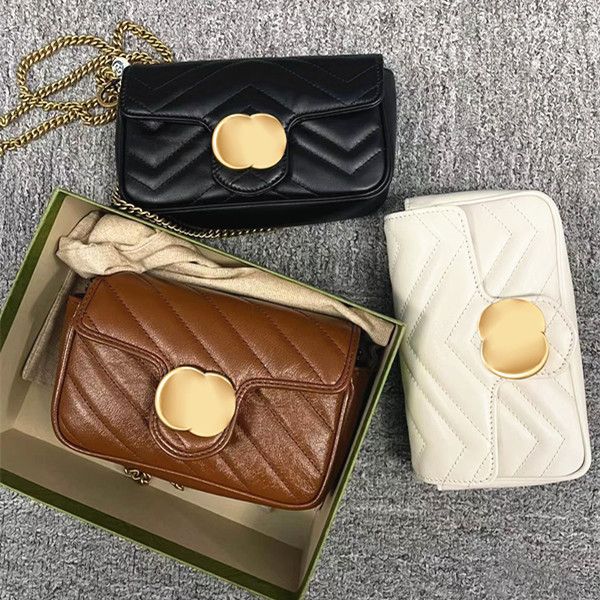 

476433 marmont super mini shoulder bags luxury genuine leather satchel women's men clutch tote designer womens gold metal chain handbag