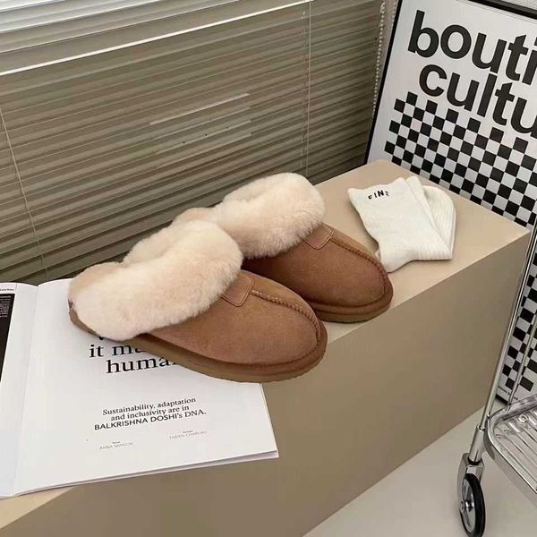 

australia australian snow boots luxury designer womens boot autumn winter sheepskin fur slippers wool women thick soled leather booties, Black