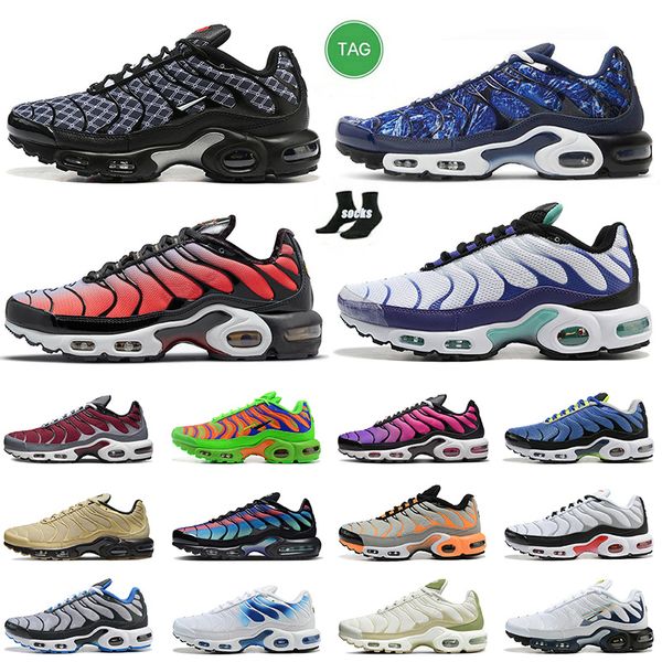 

fashion mx plus tn tns running shoes designer tnplus sneakers big size 12 triple black white france neon green hyper blue bred oreo