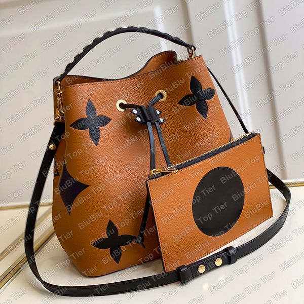 

10a tier quality medium neo bag luxury designer women real leather cowhide quilted bucket embossed handbag purse crossbody black shoulder bo
