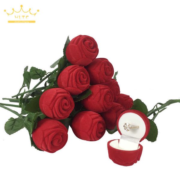 

jewelry boxes rose ring display storage proposal engagement wedding red earrings keepsake pendants gift l221021, Black;white