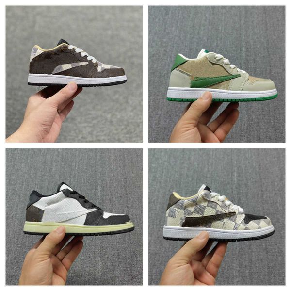 

casual shoes basketball shoes mocha trainers girls sneakers reverse bred black toe kids children travis scotts x fragment low jumpman 1 1s