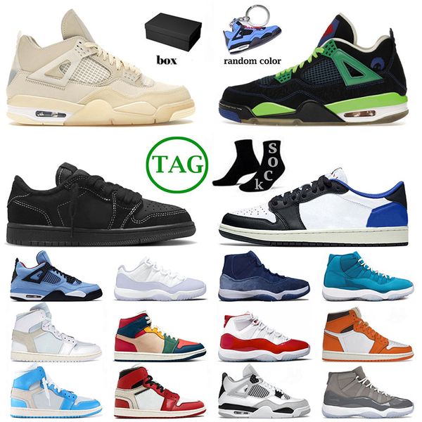 

mens womens jumpman 1 4 basketball shoes sneakers 1s low starfish high 4s military black cat iv miamis dolphins 11 trainers big size 13 with