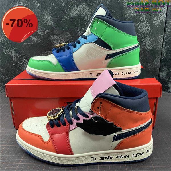

dress shoes highest quality jumpman 1 fearless basketball shoes size 36-46 1s tennis shoe luxurys designers sneakers with box, Black