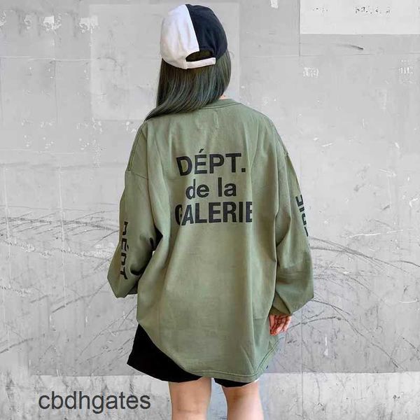 

american hoodies mens hoodie designer gallerysdept fashion brand classic letter arm print round neck long sleeve thin base, Black