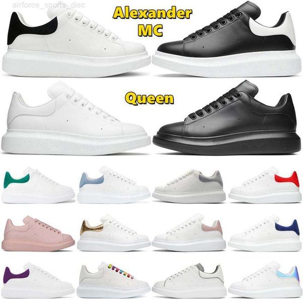

mcqueens shoe designer mc queens alexander casual shoes men women platform sneakers luxury suede leather mens tainers outdoor cha uxl, Black