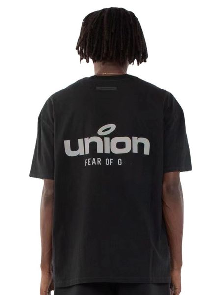 

men's t-shirts un co branded black and white short sleeve high street casual loose t-shirt 100% cotton couple style, White;black