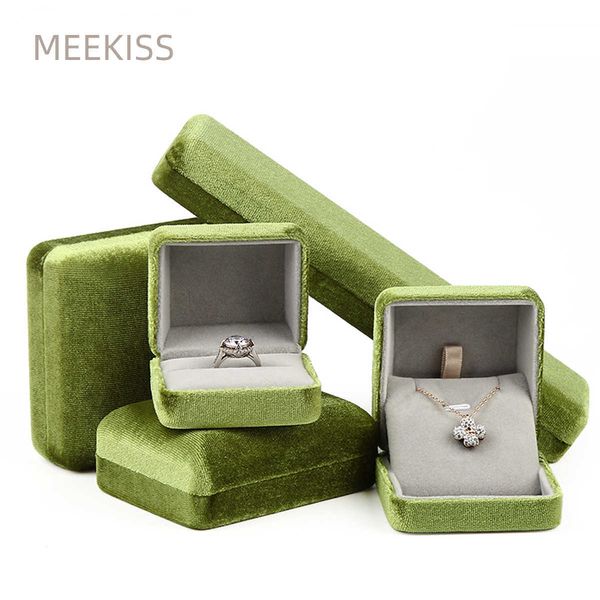 

jewelry boxes new custom grass green flannel iron storage packaging gift l221021, Black;white