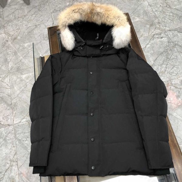 

men's down parkas canadian parka coats mens designer jackets veste homme winter jassen puffer big fur hoody apparel fourrure outerwear, Black