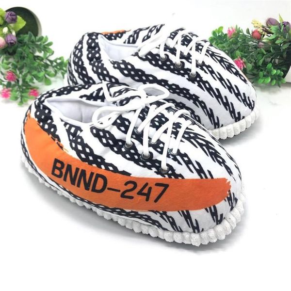 

women winter cotton shoes indoor warm home woman men foam sneakers ladies stuffed plush slippers cute slides size 35-44197r, Black