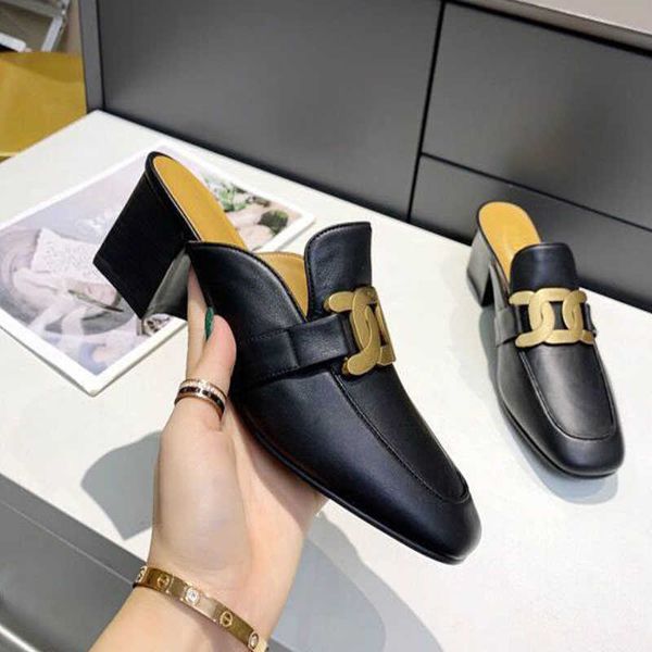 

summer slippers women sandals office shoes designer fashion simple and beautiful leather casual comfort trend, Black