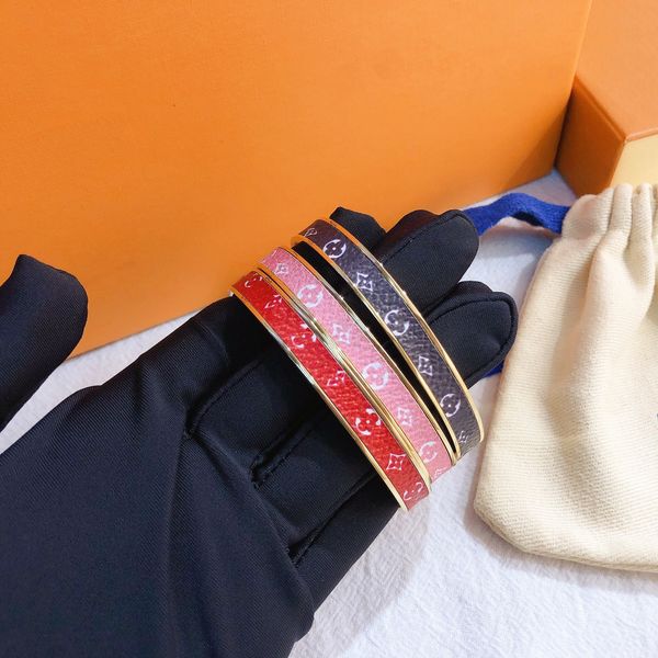 

designer charm multicolor bangle lovely pink warm red elegant black fashion style bracelet young people love campus couple selected hand gif