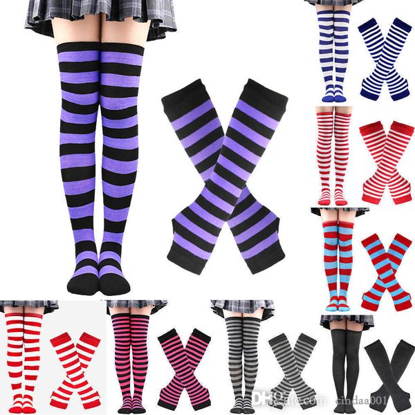 

cosplay stockings christmas long arm cover womens thin spring and autumn exposed finger gloves decorative long gloves elbow, Black;white