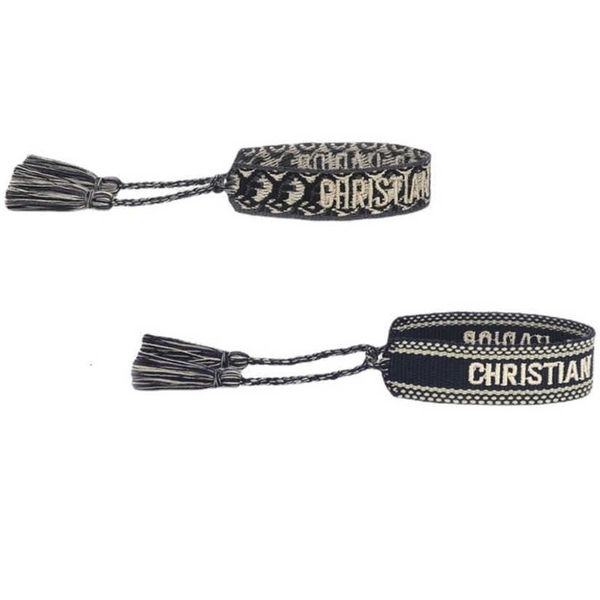 

bracelets classic women's luxury designer brand bangle d jewelry embroidered word woven bracelet letter rope fashion tassel girl men co, Black