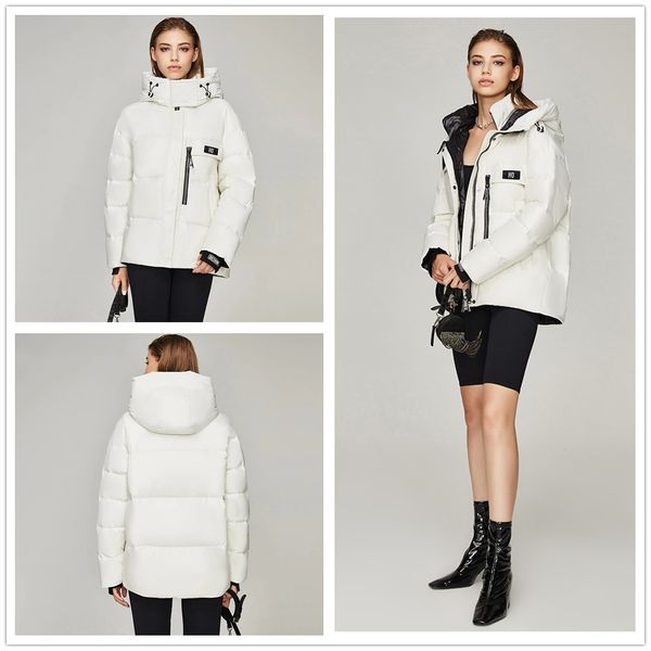 

winter womens down jacket hooded women casual fashion thicken warm trend coat designer outdoor waterproof thermal coats, Black