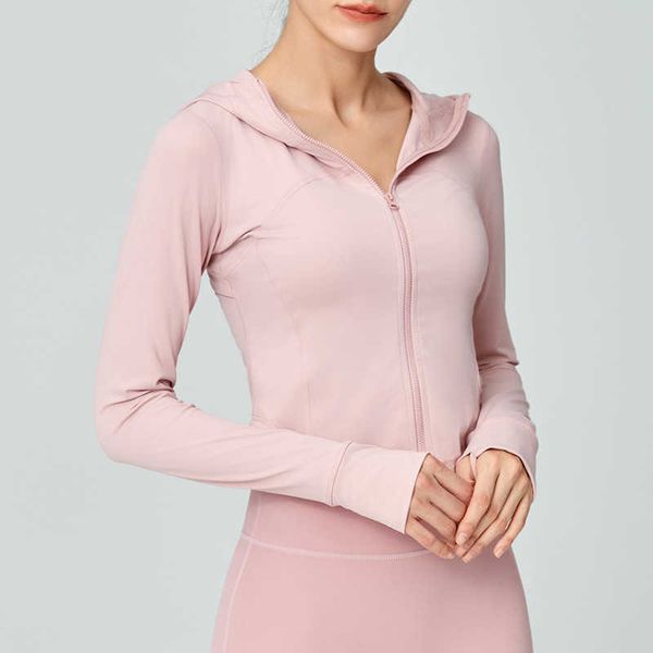 

lu-408 fall nude sports coat zipper hoodie yoga outfits shirt long sleeve jacket hollow mesh fitness top, Gray