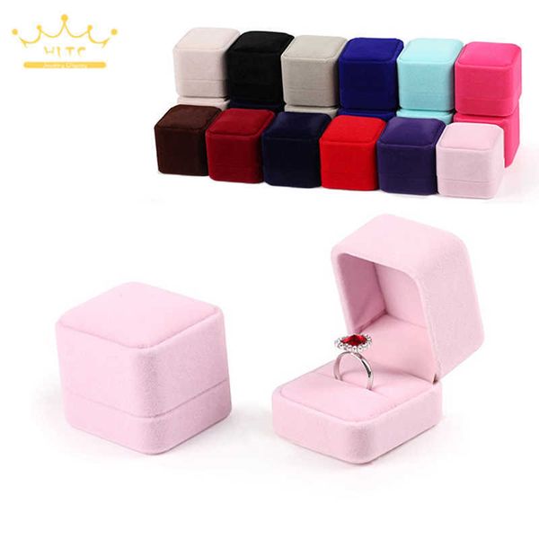 

jewelry boxes trinket ring velvet ear ds holder engagement gift organizer and packaging l221021, Black;white
