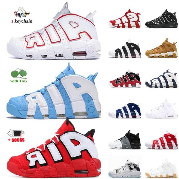 

athletic basketball shoes more uptempos scottie pippen women mens trainers white varsity red university blue unc bulls hoops pack black outd