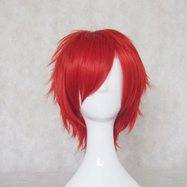 

2022 new popular cosplay red pepper red upturned short hair wig, Black