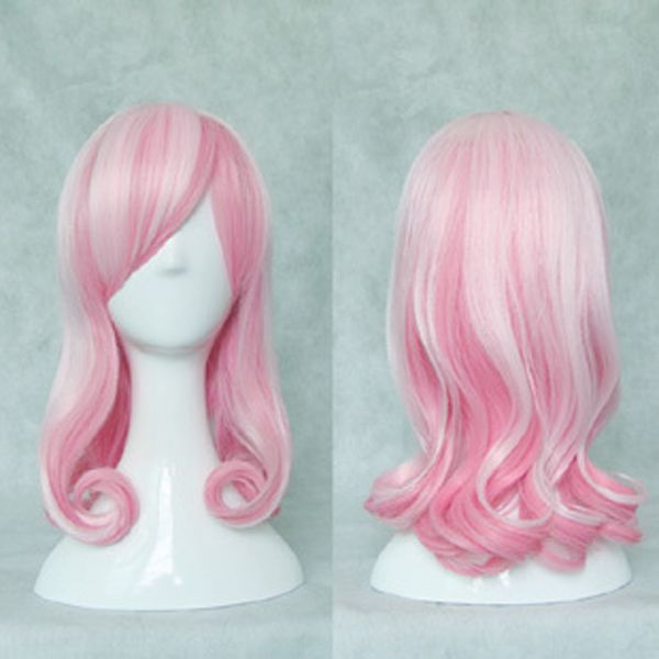 

popular cosplay pink long curly hair high temperature hair wig, Black