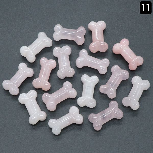 

wholesale natural mixed materials rose quartz gemstone crystal dog bone carving for home decoration, Black