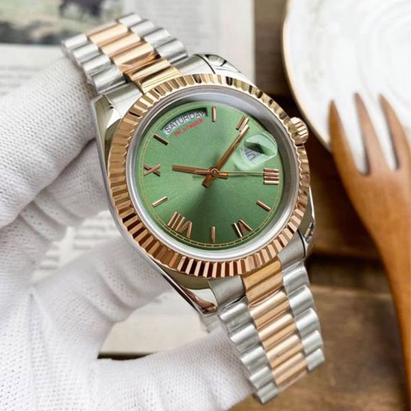 

mens womens automatic luxury watch date day watchs mechanical 36/41mm 2813 stainless steel waterproof luminous gold montre homme watchs fash, Slivery;brown