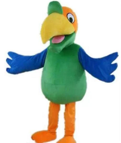 

2022 green parrot mascot costume for to wear, Red;yellow
